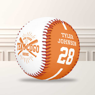 Balle De Baseball Logo d'équipe de joueur personnalisé Orange