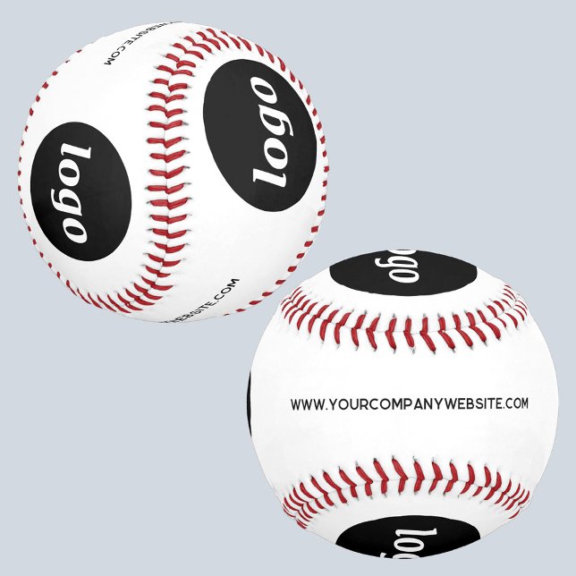 Balle De Baseball Logo simple avec texte promotionnel pour entrepris (Logo with custom text business promotional baseball)