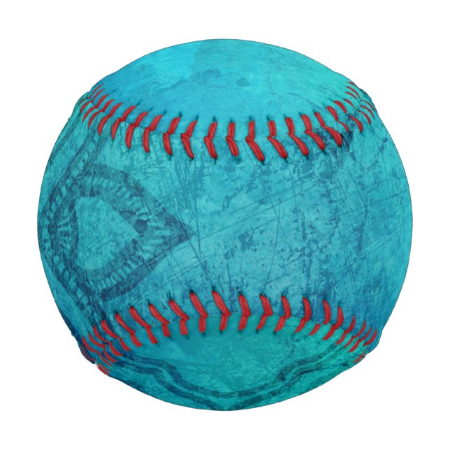 Balle De Baseball Lotus texturé bleu (Devant)