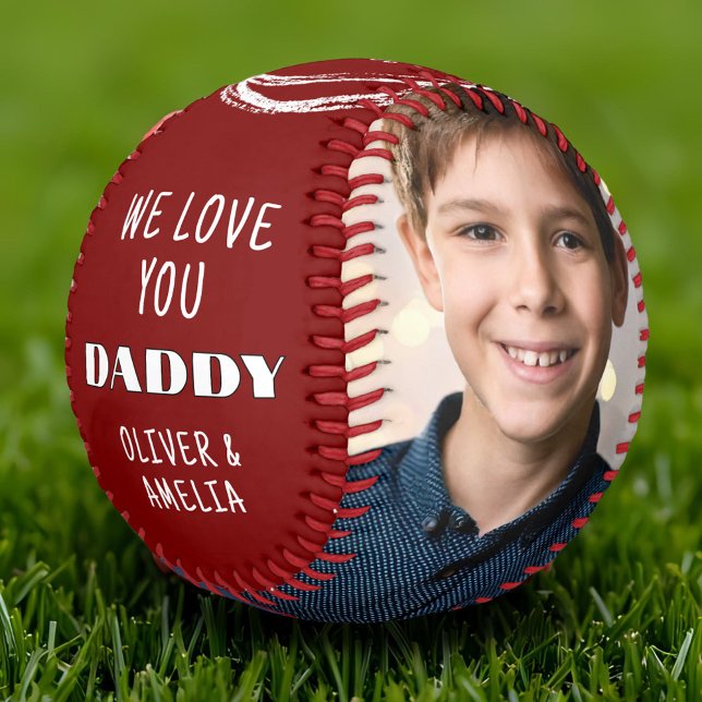 Balle De Baseball Love You Daddy 2 Photo Collage Fête des pères (Créateur téléchargé)