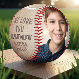 Balle De Baseball Love You Daddy 2 Photo Collage Fête des Pères
