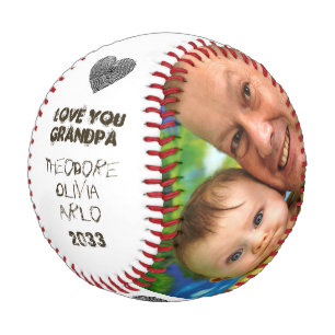 Balle De Baseball Love You Grand-Père Photo personnalisée Collage de
