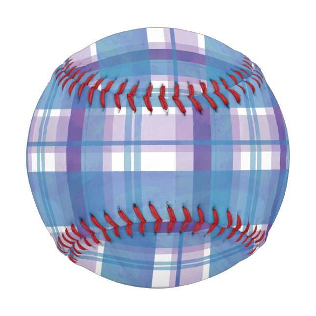 Balle De Baseball Madras Plaid Blue et Purple (Devant)