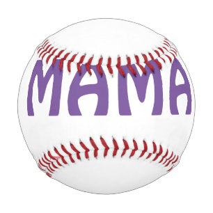 Balle De Baseball Mama mères heureuses rétro violet ajouter nom text