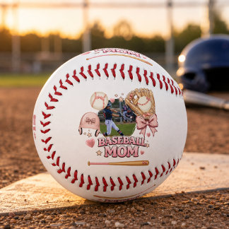 Balle De Baseball Maman de baseball Collage photo Arc rose Sports