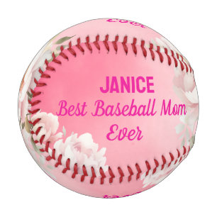 Balle De Baseball Maman de baseball rose sur mesure