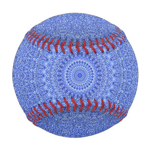 Balle De Baseball Mandala bleu