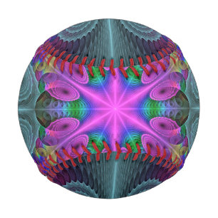 Balle De Baseball Mandala Colorful Striant Fractal Art Kaleidoscope