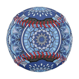 Balle De Baseball Mandela Flower Blue