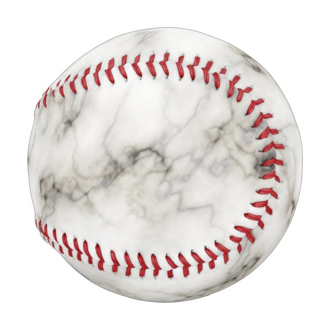 Balle De Baseball marbre noir et blanc finition pierre (Devant Droite)