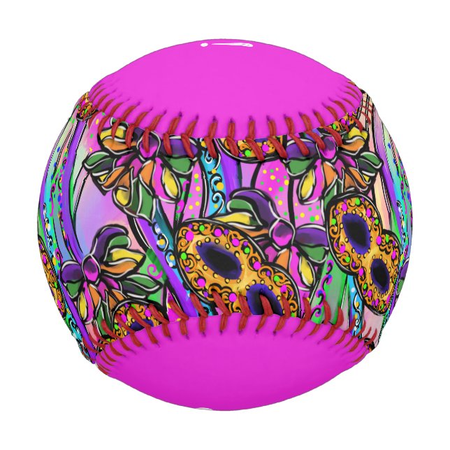 Balle De Baseball Mardi Gras (Devant)