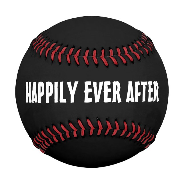Balle De Baseball MARIAGE Baseballs HEUREUSEMENT JAMAIS APRÈS (Devant)