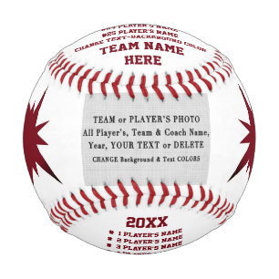 Balle De Baseball Maroon Custom Photo Baseball, pour entraîneurs, jo