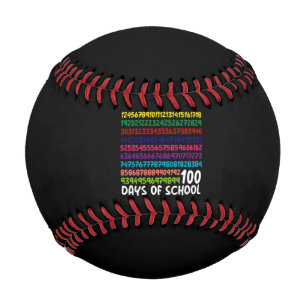 Balle De Baseball Math Nombres 100e Jour d'École Enseignant Enfants 