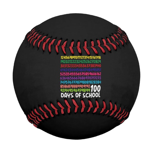 Balle De Baseball Math Nombres 100e Jour d'École Enseignant Enfants  (Devant)