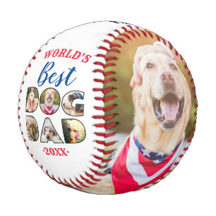 Balle De Baseball Meilleur Chien Papa Devis Photo Collage Amoureux d
