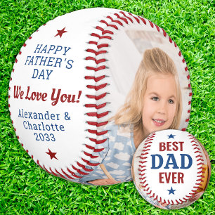 Balle De Baseball Meilleur DAD Ever Custom 2 Photo Happy Fête des pè