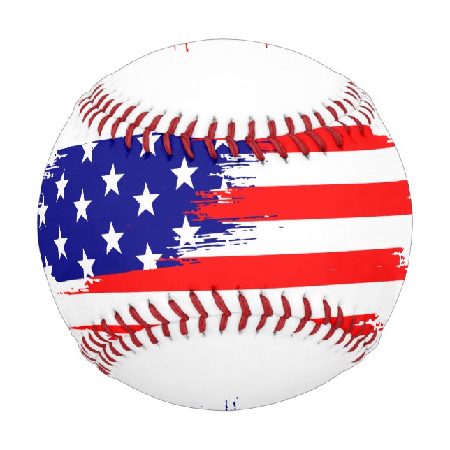 Balle De Baseball Meilleur drapeau de couleur solide USA Baseball (Devant)