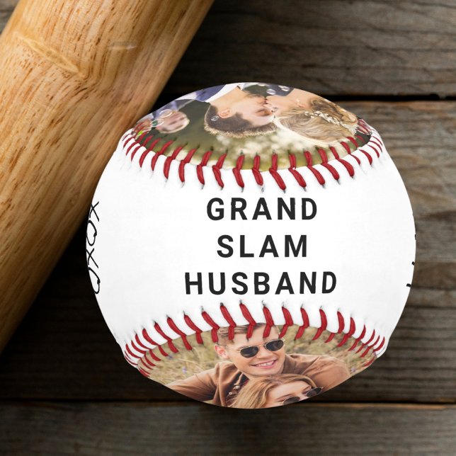 Balle De Baseball Meilleur mari photo Mariage nouvellement marié (Grand slam home run for the best husband ever: Celebrate your MVP with a personalized photo baseball)