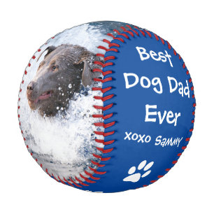 Balle De Baseball Meilleur papa chien ever deux photo Fête des pères