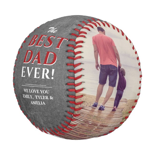Balle De Baseball Meilleur Papa Collage Photo sur Tableau Noir (Angle)