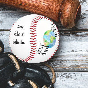 Balle De Baseball Meilleur papa dans le monde entier Personnalisé