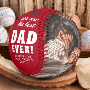 Balle De Baseball Meilleur Papa du Monde Cœur Fête des Pères 2 Photo
