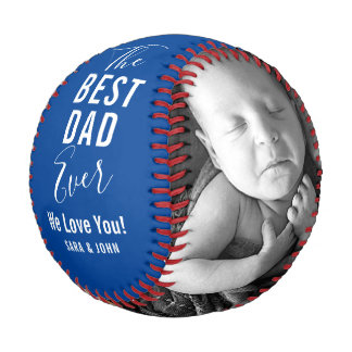 Balle De Baseball Meilleur papa Ever Bébé Bleu 2 Photos Nom Baseball