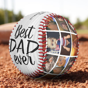 Balle De Baseball Meilleur Papa Ever Collage Photo Bois Rustique 6