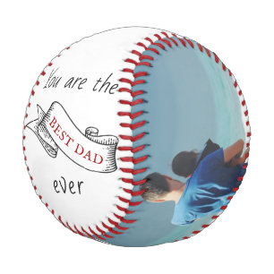 Balle De Baseball Meilleur papa Ever Ribbon Père`s Day Photo Collage