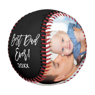 Balle De Baseball Meilleur papa Jamais Année 2 Photo Brush Script n