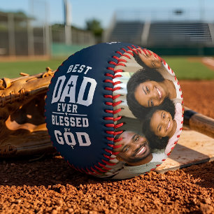 Balle De Baseball Meilleur Papa Jamais Béni par Dieu Photo Personnal