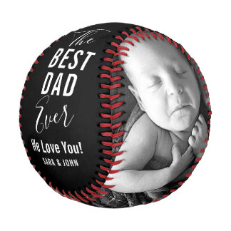 Balle De Baseball Meilleur Papa Jamais Black Baby 2 Photos Nom Baseb
