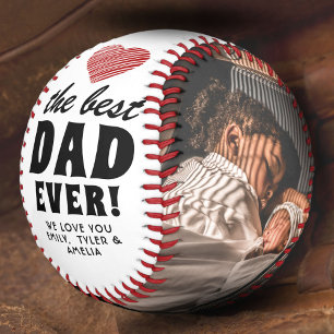 Balle De Baseball Meilleur papa Jamais Coeur Rouge Père Jour 2 Photo