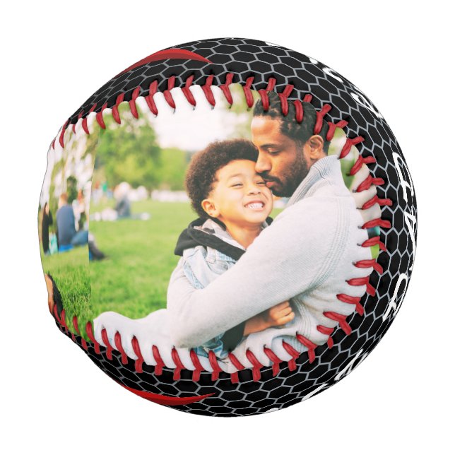 Balle De Baseball Meilleur papa Jamais Cool Photo Collage Famille Ga (Devant Droite)