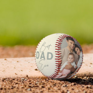 Balle De Baseball Meilleur Papa Jamais Dusty Blue Plaid Fête des pèr