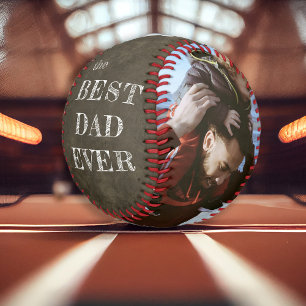 Balle De Baseball Meilleur papa jamais Fête des pères 2 photos rusti