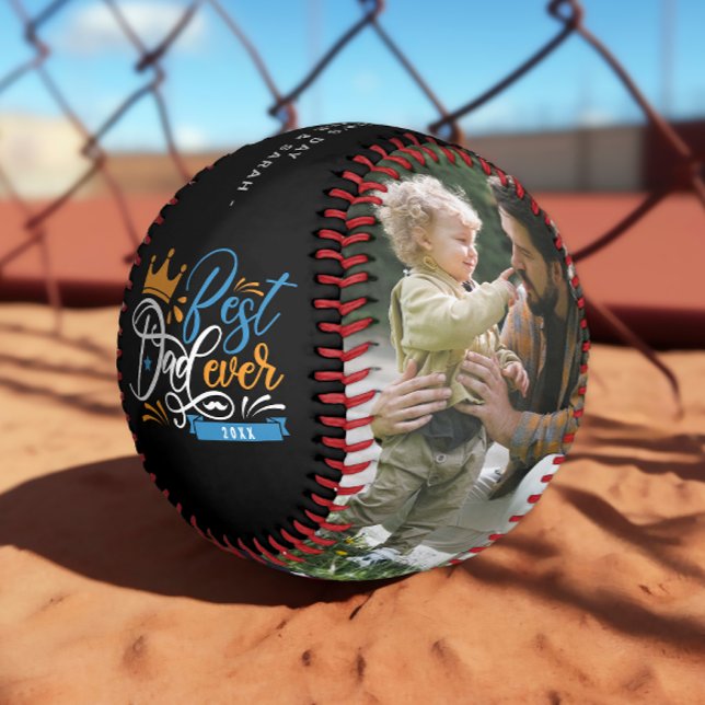 Balle De Baseball Meilleur papa jamais | Fête des pères Photo Baseba (Créateur téléchargé)
