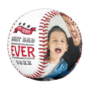 Balle De Baseball Meilleur papa jamais Héros Mince Red Line Drapeau