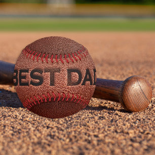Balle De Baseball Meilleur papa jamais marron Fête des pères timbre