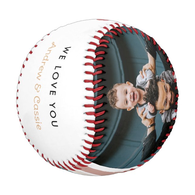 Balle De Baseball Meilleur papa jamais Nous t'aimons (Angle)