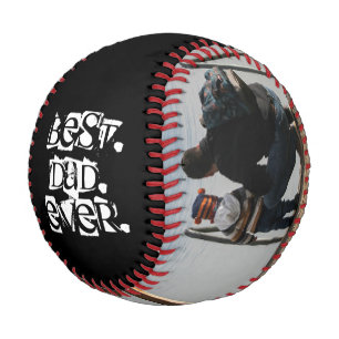 Balle De Baseball Meilleur Papa Jamais Personnalisé Photo Grunge Typ