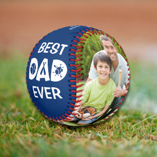 Balle De Baseball Meilleur Papa Jamais Photo Nom Personnalisé Person