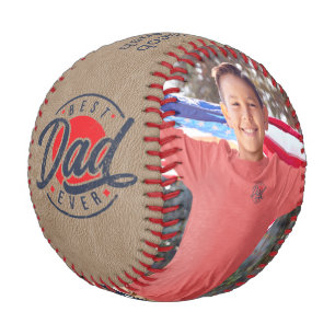 Balle De Baseball Meilleur Papa Jamais Photo Personnalisé Baseball