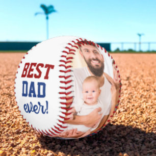 Balle De Baseball Meilleur papa Jamais Rouge Bleu Fête des pères Pho
