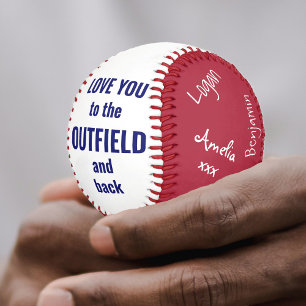 Balle De Baseball Meilleur Papa Jamais Signé Photo Rouge Blanc Bleu