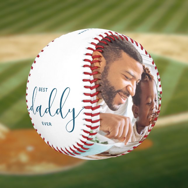Balle De Baseball Meilleur Papa Personnalisé Texte Photo Cadeau (Créateur téléchargé)
