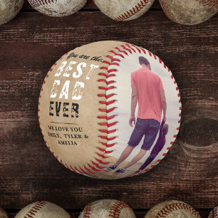 Balle De Baseball Meilleur Papa Rustique Fête des Pères 2 Collage de