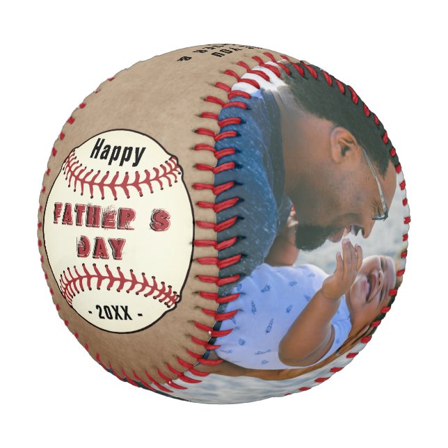 Balle De Baseball Meilleur Papa Rustique Joyeuse Fête des Pères 2 Ph (Angle)