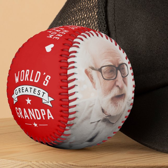 Balle De Baseball Meilleur Papi du Monde 2-Photos Baseball (Créateur téléchargé)